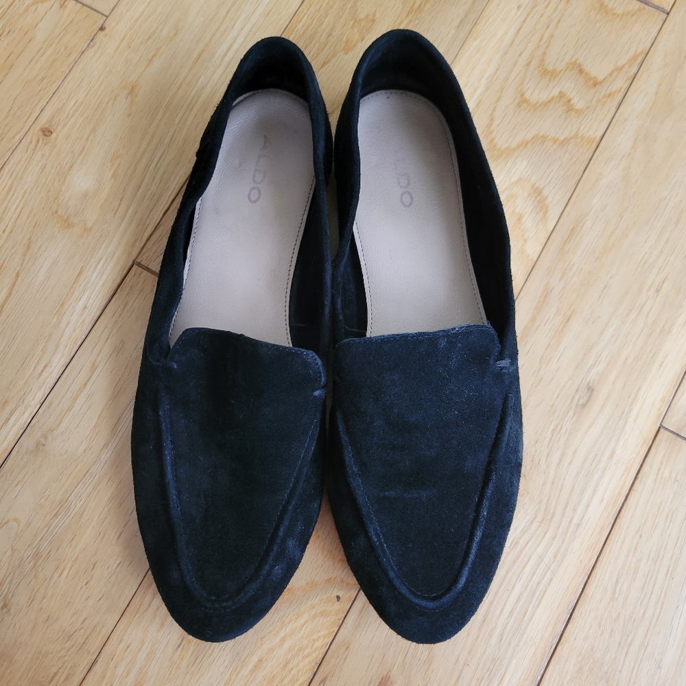 Aldo Black Velvet Flats